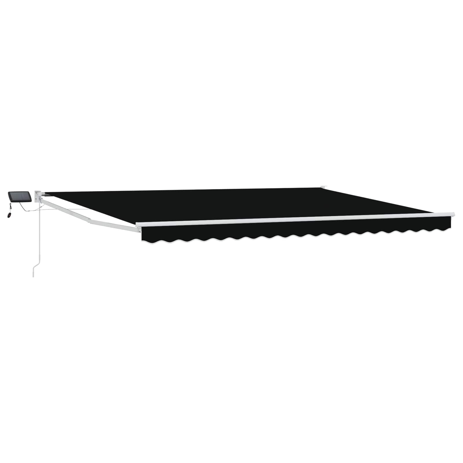 Handbediende luifel met LED's Zwart en Wit 4 × 3 m is nu te koop bij PeponiXL, paradijselijk wonen!