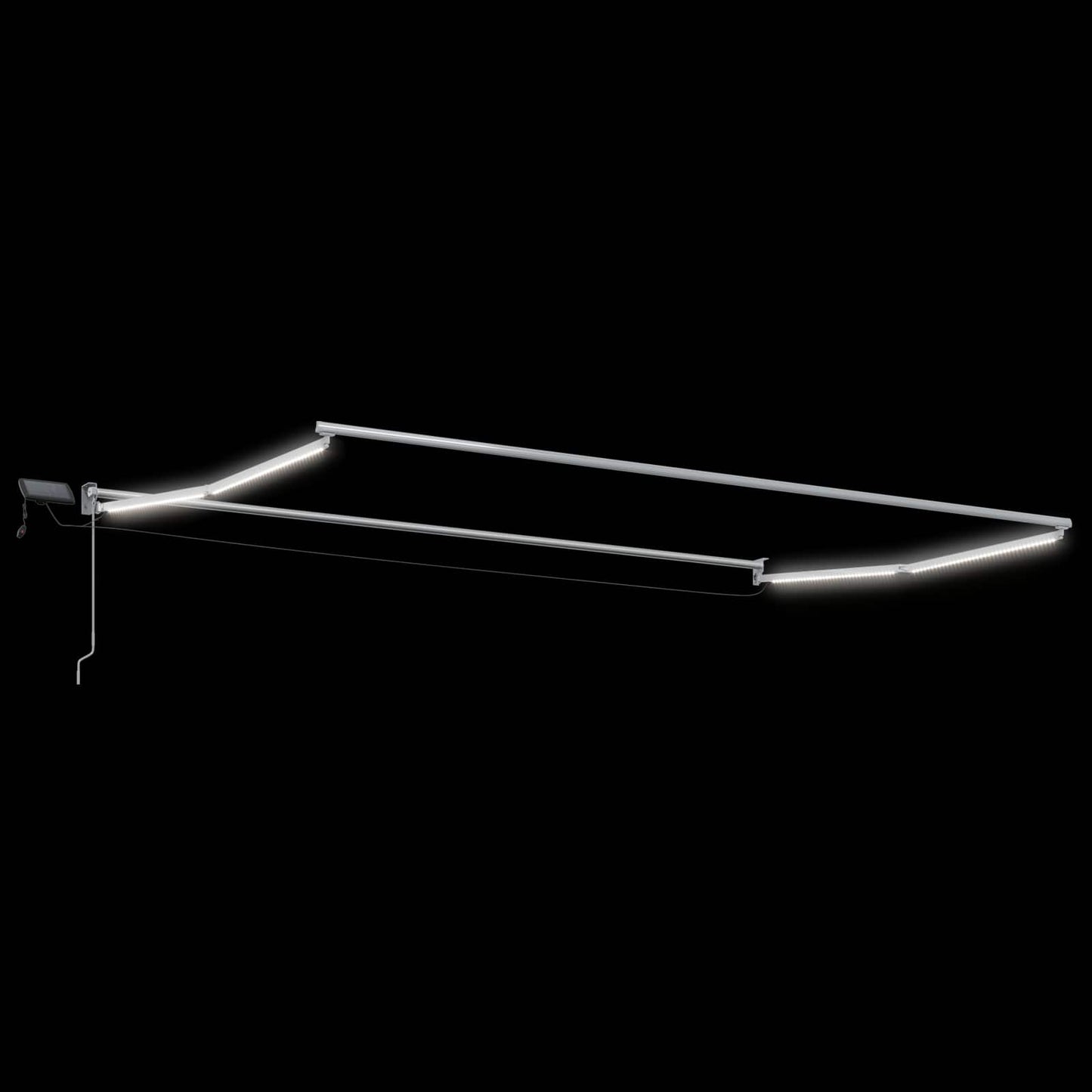 Handbediende luifel met LED's Zwart en Wit 4 × 3 m is nu te koop bij PeponiXL, paradijselijk wonen!