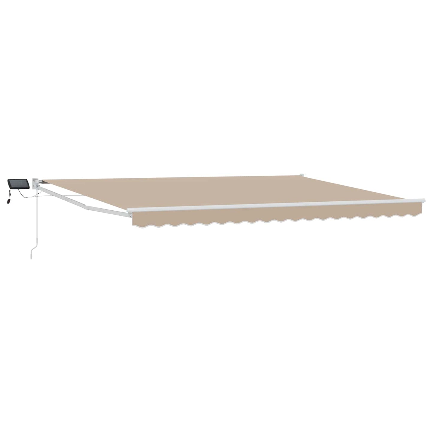 Handbediende luifel met LED's Beige en Wit 4 × 3 m is nu te koop bij PeponiXL, paradijselijk wonen!