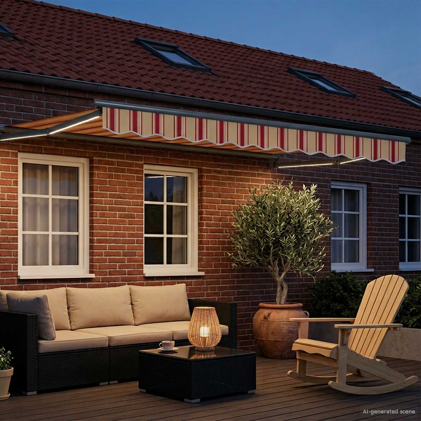 Handbediende luifel met LED's Multikleur 3 x 2 m is nu te koop bij PeponiXL, paradijselijk wonen!