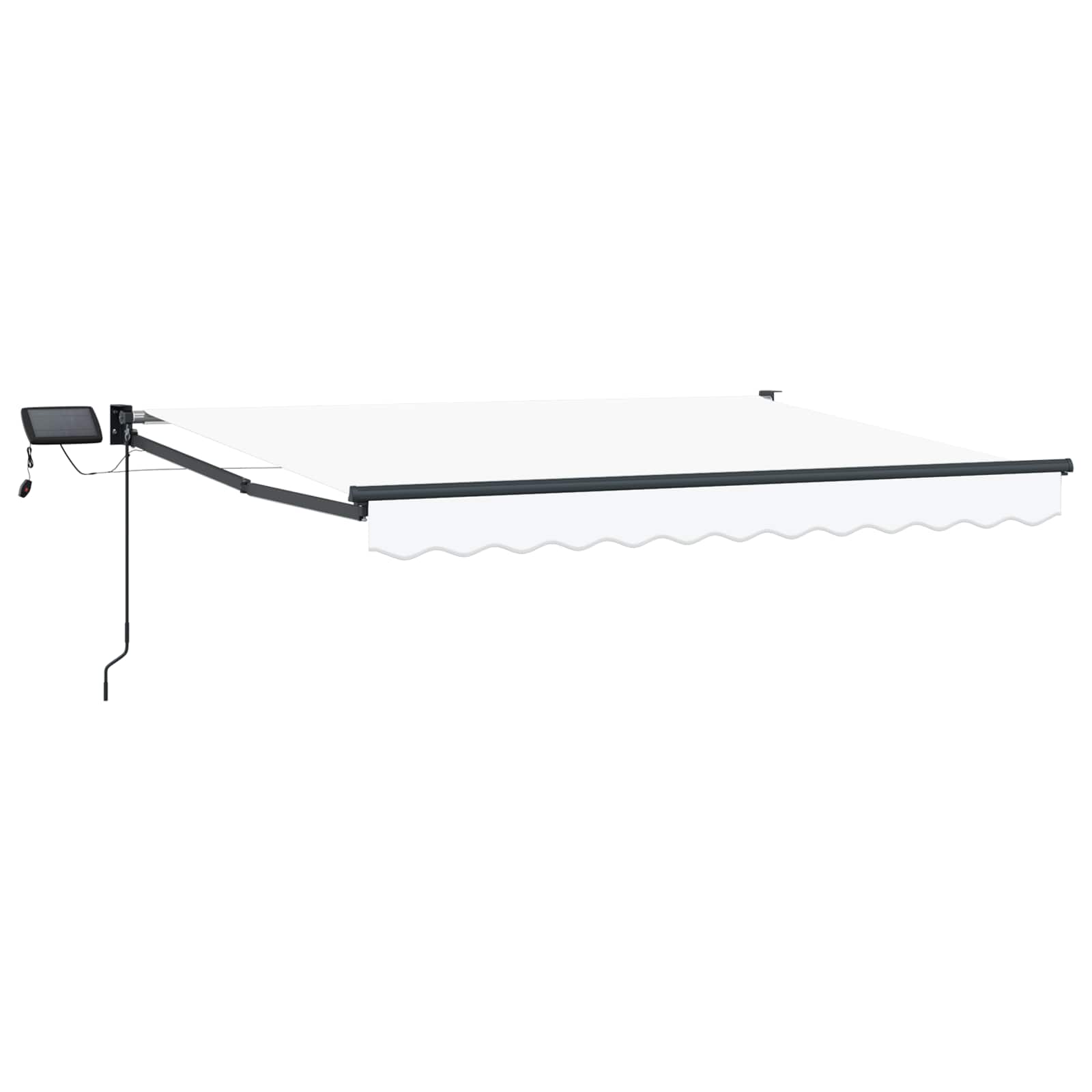 Handbediende luifel met LED's Wit en antracietkleurig 3,5 x 2 m is nu te koop bij PeponiXL, paradijselijk wonen!