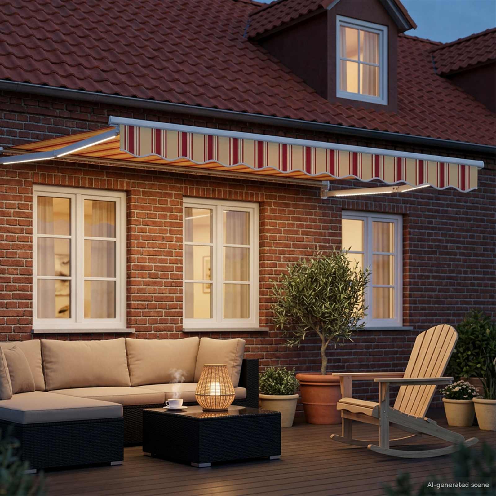 Elektrisch Uittrekbaar Zonnescherm Multikleur 3 x 2 m is nu te koop bij PeponiXL, paradijselijk wonen!