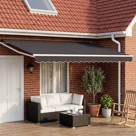 Elektrisch Uittrekbaar Zonnescherm Antraciet 4 x 2 m is nu te koop bij PeponiXL, paradijselijk wonen!