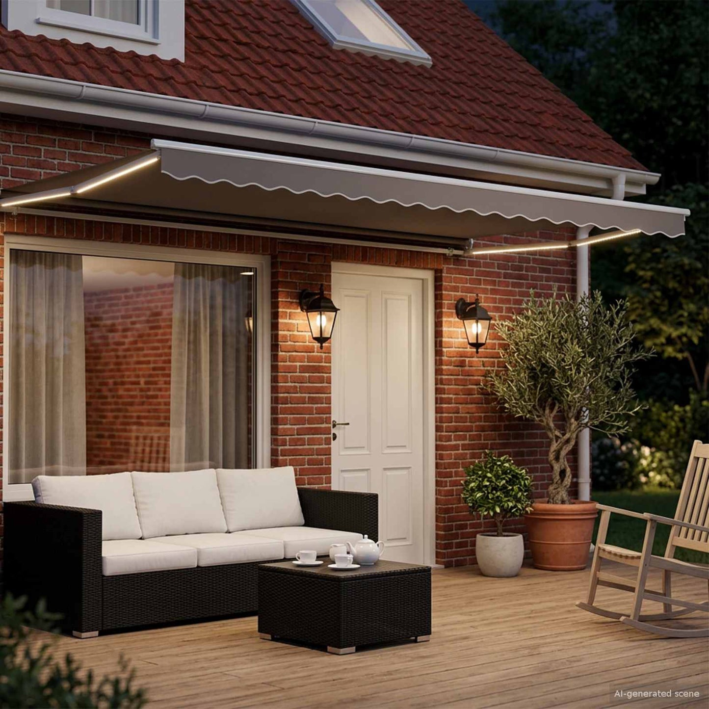 Elektrisch Uittrekbaar Zonnescherm Lichtgrijs 4 x 2 m