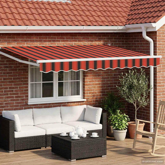 Elektrisch Uittrekbaar Zonnescherm Oranje en Bruin 3,5 x 2,5 m is nu te koop bij PeponiXL, paradijselijk wonen!