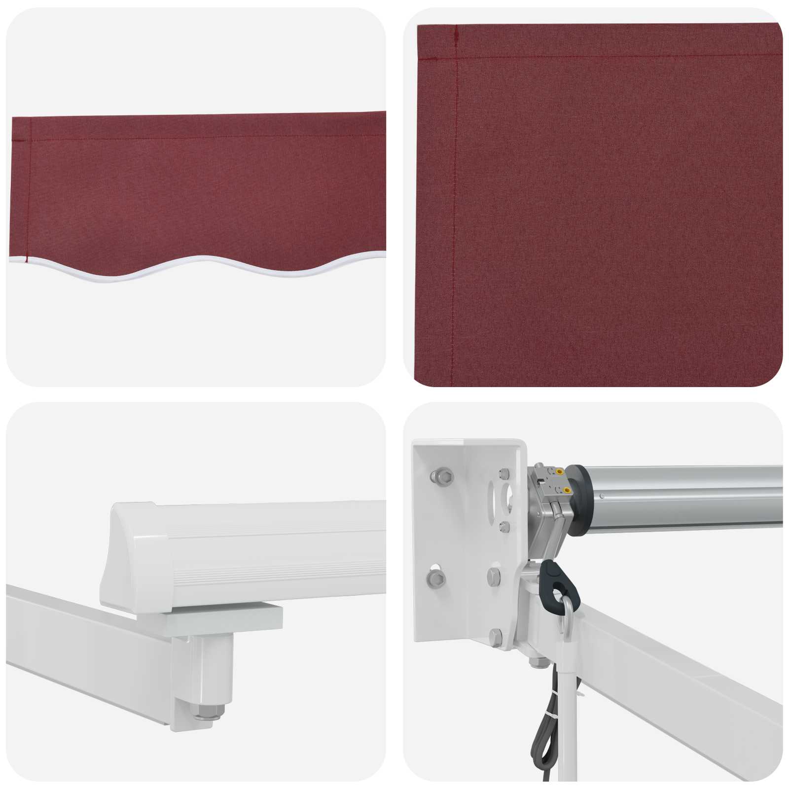 Elektrisch Uittrekbaar Zonnescherm Bordeaux Rood 3,5 x 2,5 m is nu te koop bij PeponiXL, paradijselijk wonen!