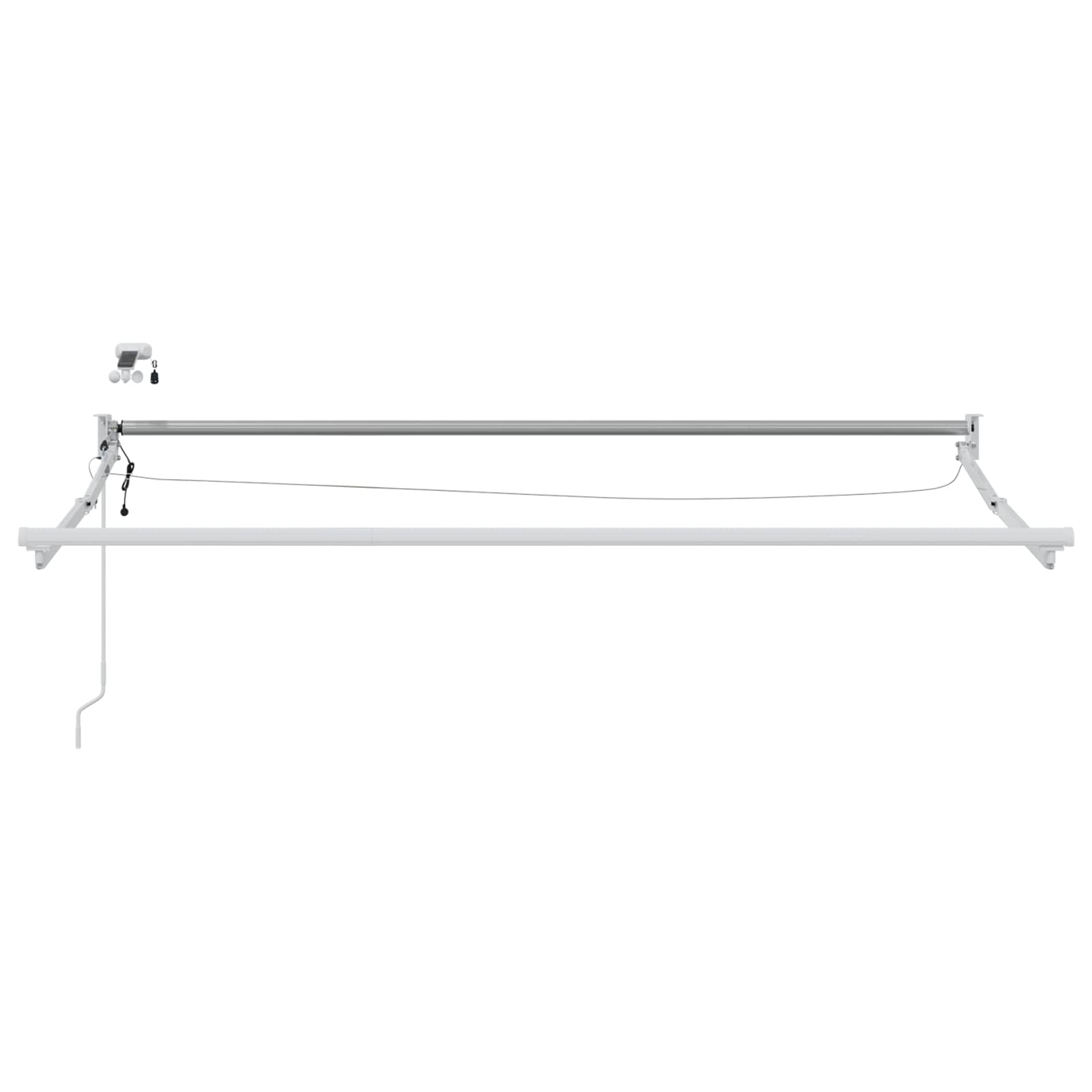 Elektrisch Uittrekbaar Zonnescherm Antraciet en Wit 3,5 x 2,5 m is nu te koop bij PeponiXL, paradijselijk wonen!