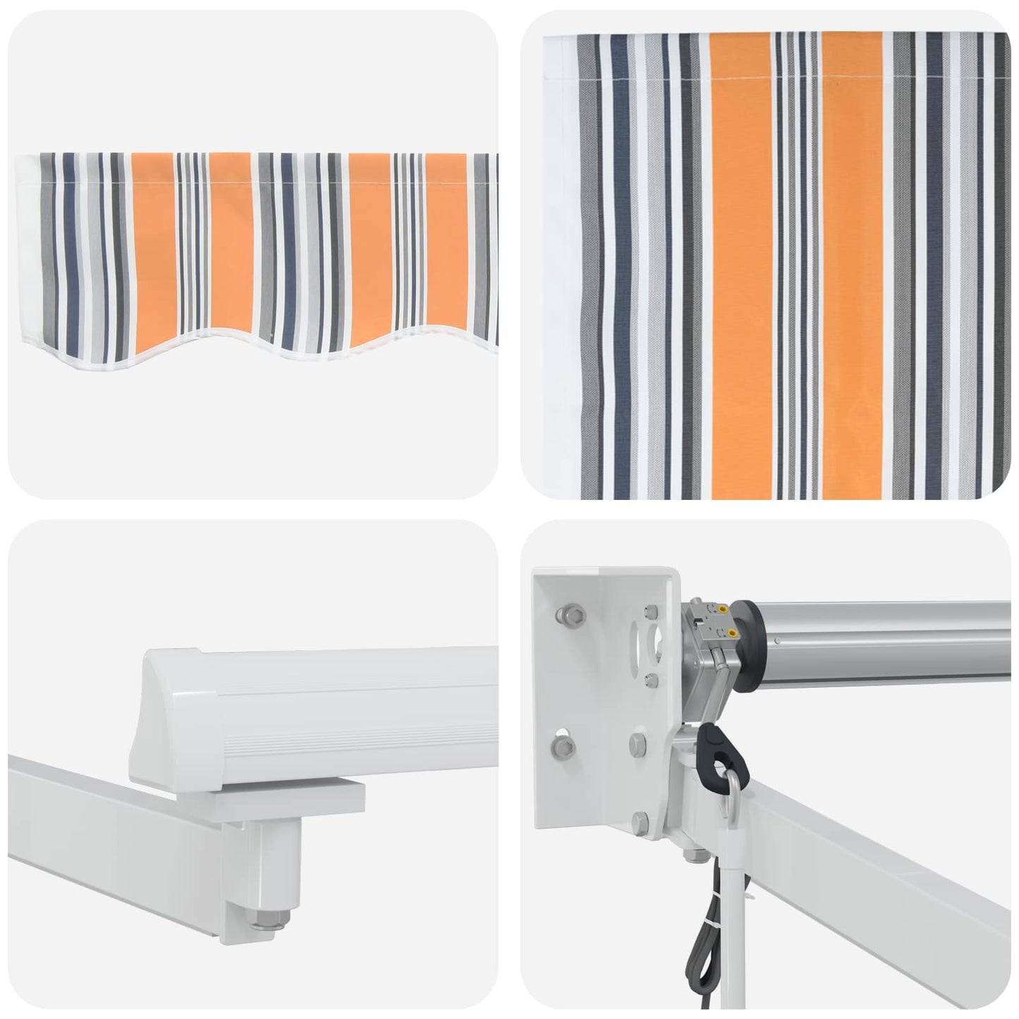Elektrisch Uittrekbaar Zonnescherm Blauw en Oranje 3,5 x 2,5 m is nu te koop bij PeponiXL, paradijselijk wonen!