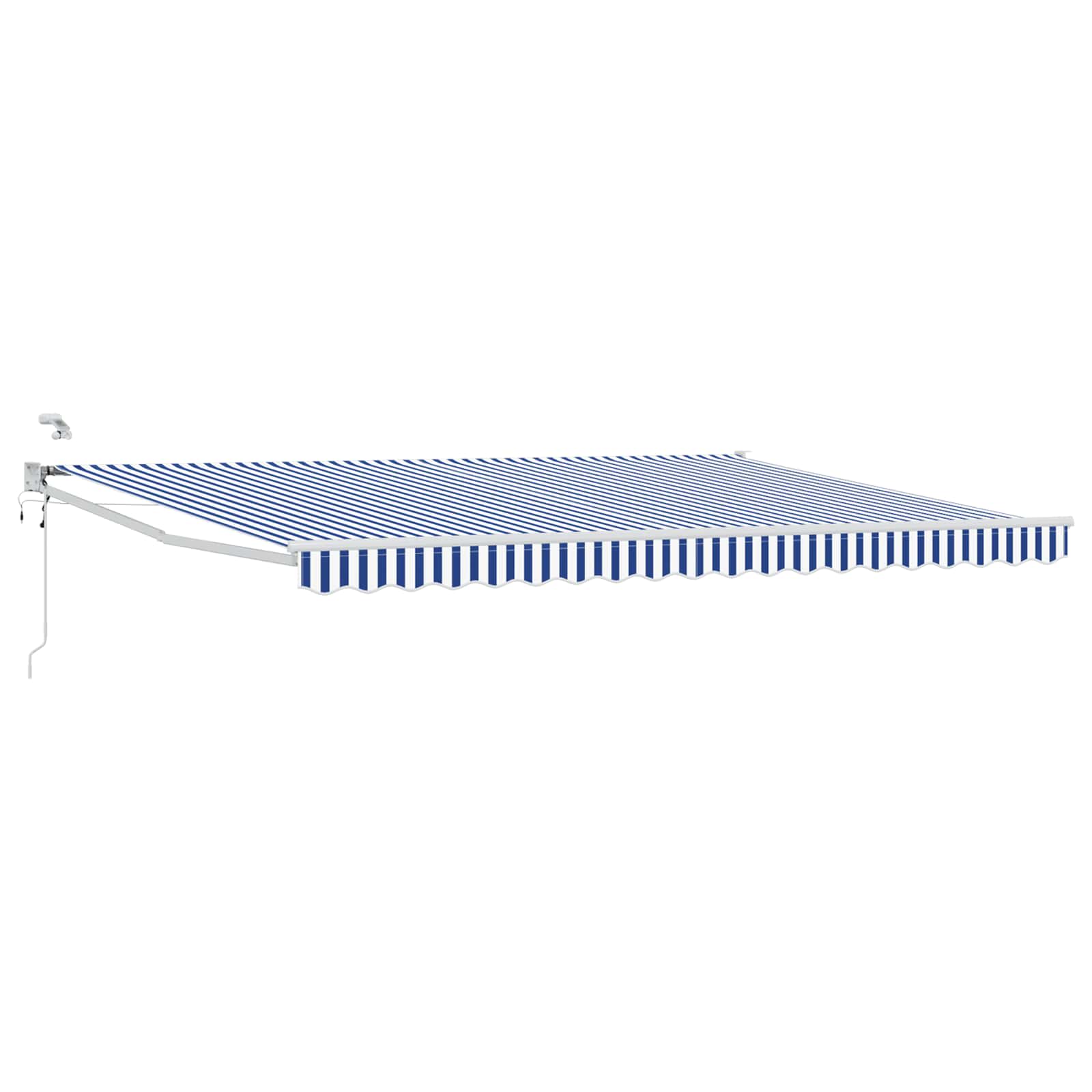 Elektrisch Uittrekbaar Zonnescherm Blauw en Wit 4 × 3 m is nu te koop bij PeponiXL, paradijselijk wonen!