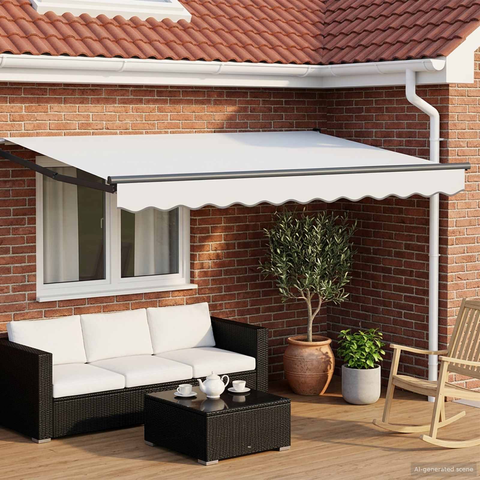 Elektrisch Uittrekbaar Zonnescherm Wit 2,5 x 2 m is nu te koop bij PeponiXL, paradijselijk wonen!