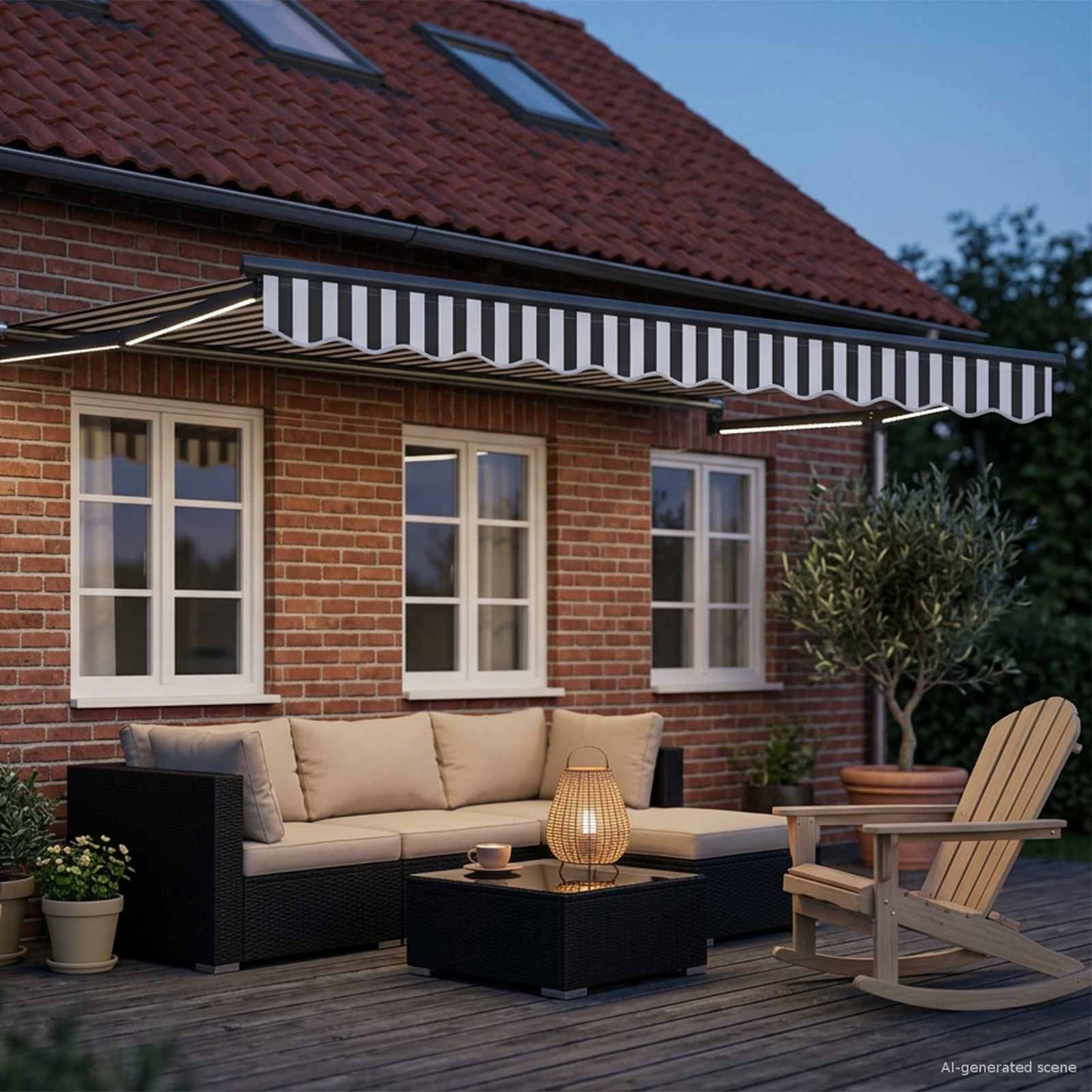 Elektrisch Uittrekbaar Zonnescherm Antraciet en Wit 3 x 2 m is nu te koop bij PeponiXL, paradijselijk wonen!