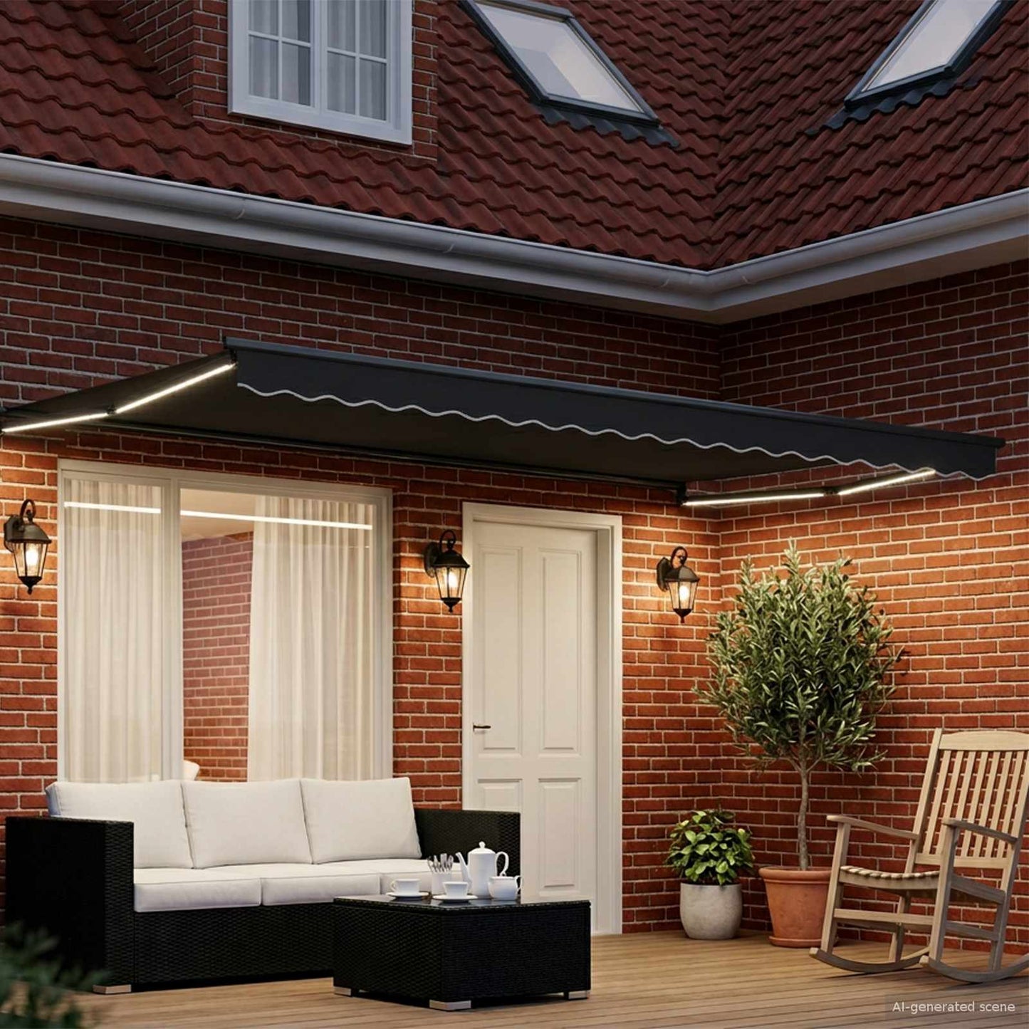 Elektrisch Uittrekbaar Zonnescherm Antraciet 4 x 2 m is nu te koop bij PeponiXL, paradijselijk wonen!