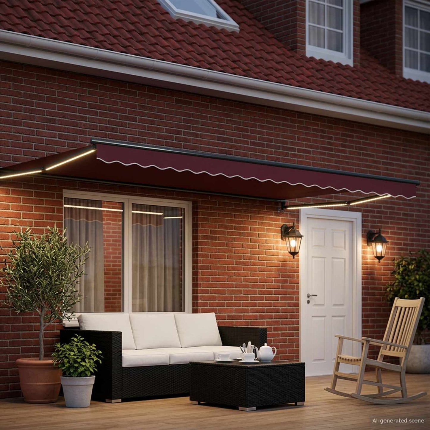 Elektrisch Uittrekbaar Zonnescherm Bordeaux Rood 4 x 2 m is nu te koop bij PeponiXL, paradijselijk wonen!