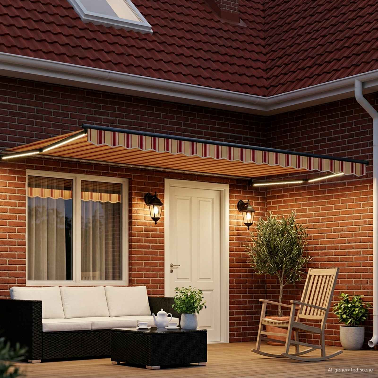Elektrisch Uittrekbaar Zonnescherm Multikleur 4,5 × 3 m is nu te koop bij PeponiXL, paradijselijk wonen!