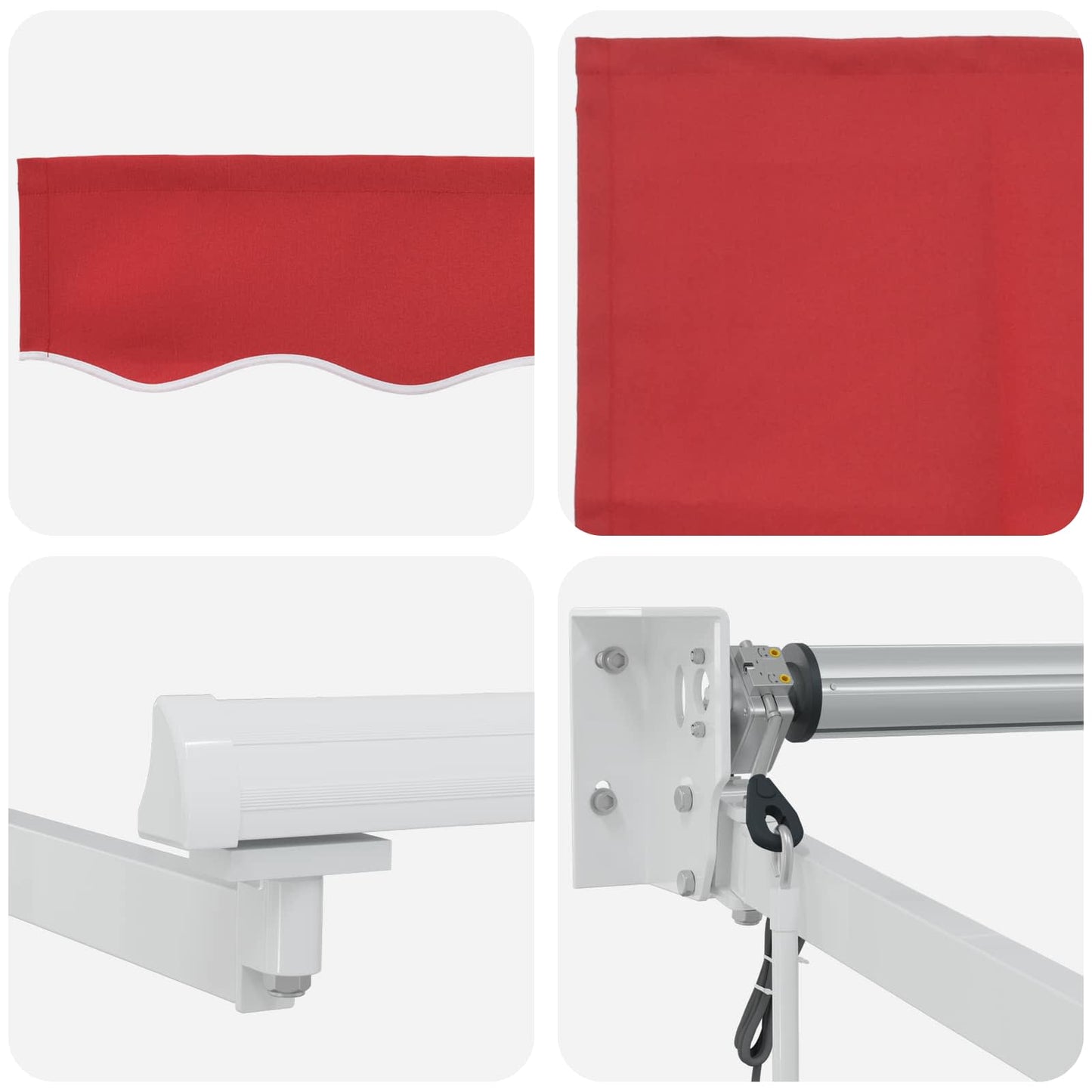 Elektrisch Uittrekbaar Zonnescherm Rood en Wit 3 x 2,5 m is nu te koop bij PeponiXL, paradijselijk wonen!
