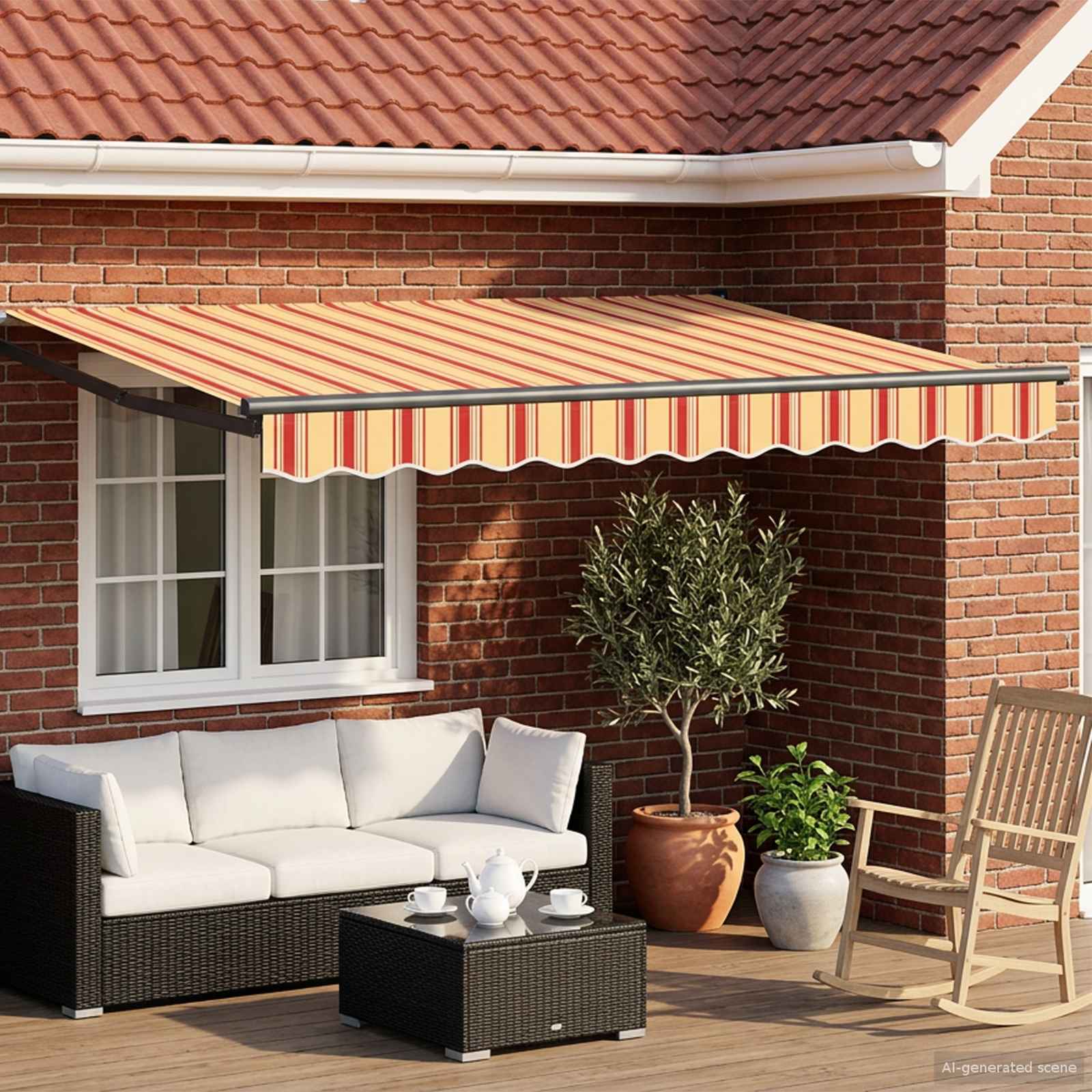 Elektrisch Uittrekbaar Zonnescherm Multikleur 3 x 2 m is nu te koop bij PeponiXL, paradijselijk wonen!