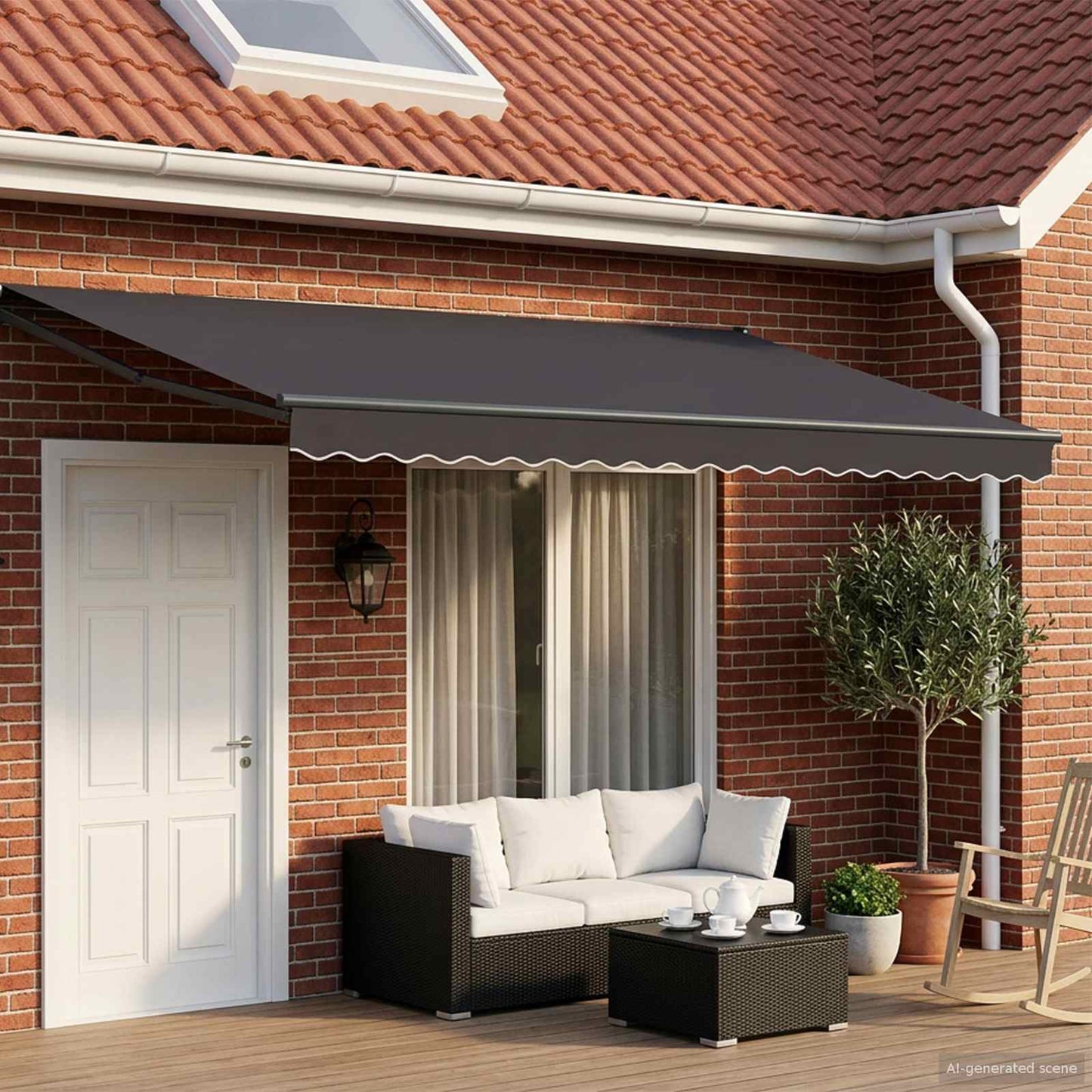 Elektrisch Uittrekbaar Zonnescherm Antraciet 4 x 2 m is nu te koop bij PeponiXL, paradijselijk wonen!