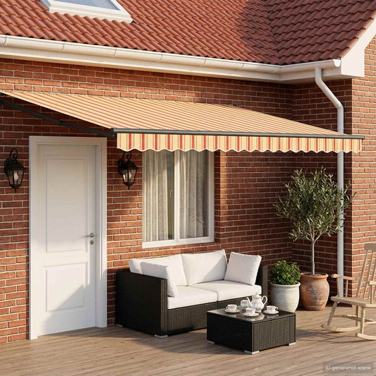 Elektrisch Uittrekbaar Zonnescherm Multikleur 4 x 2 m is nu te koop bij PeponiXL, paradijselijk wonen!