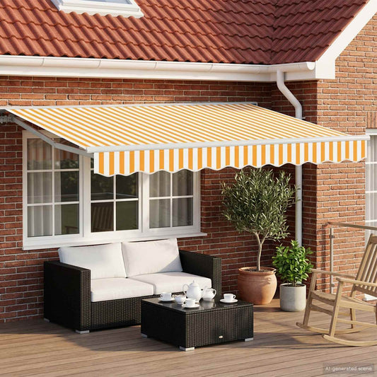 Handmatig uitschuifbare luifel Oranje 3,5 x 2,5 m is nu te koop bij PeponiXL, paradijselijk wonen!