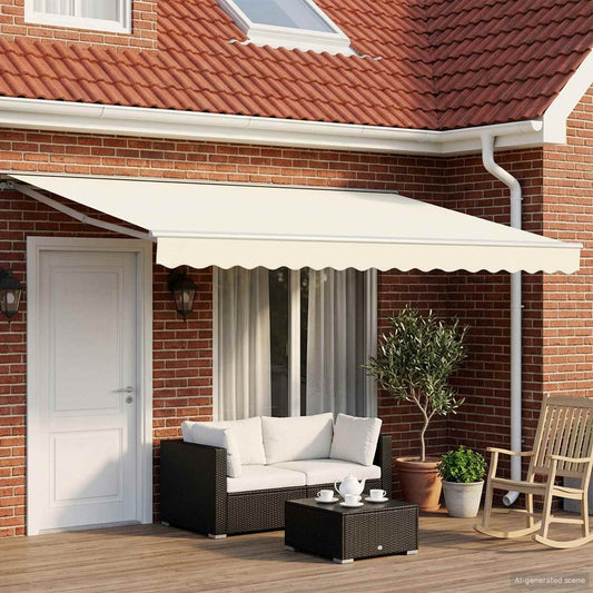 Handmatig uitschuifbare luifel Crème 4 × 3 m is nu te koop bij PeponiXL, paradijselijk wonen!