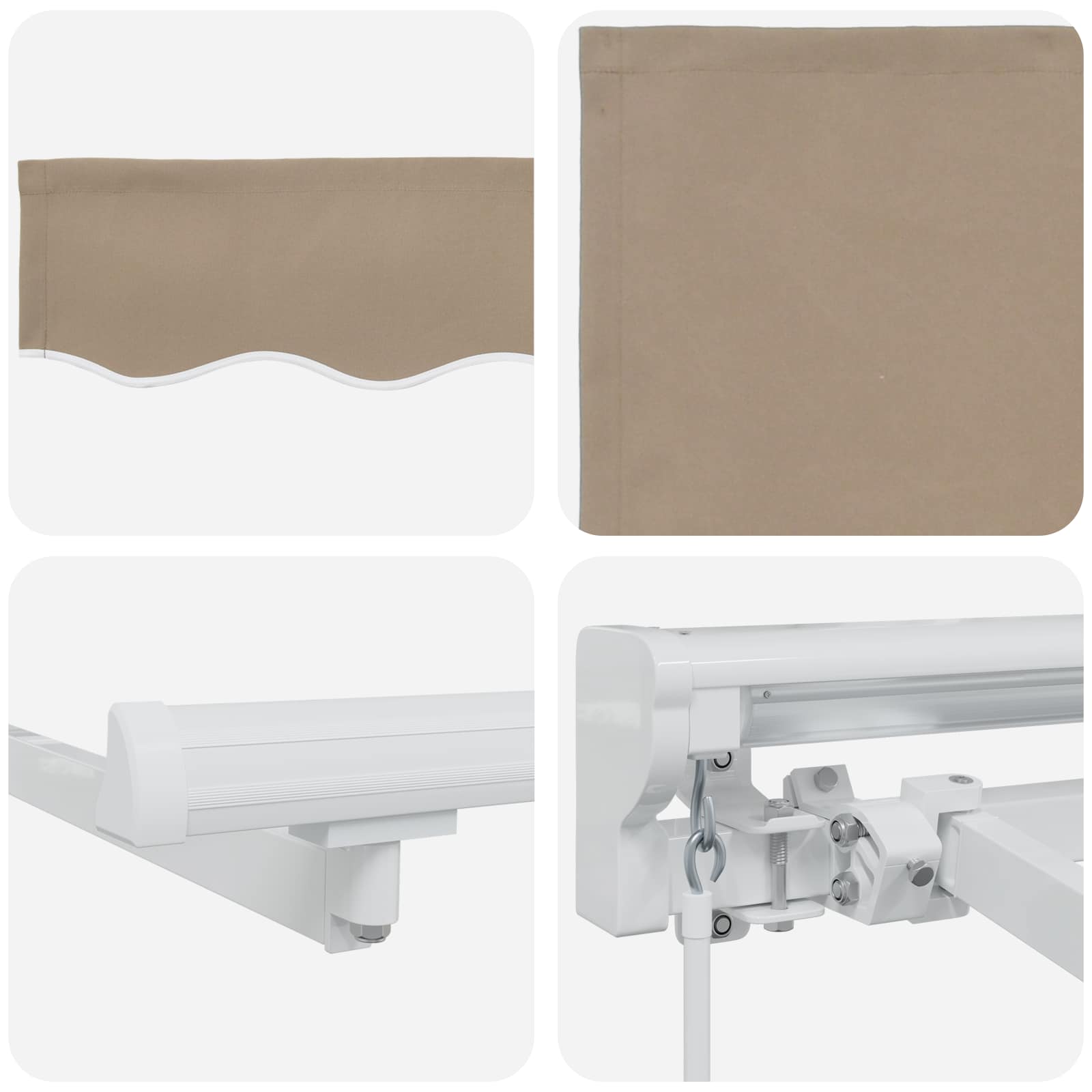 Handmatig uitschuifbare luifel Beige 4,5 × 3,5 m is nu te koop bij PeponiXL, paradijselijk wonen!