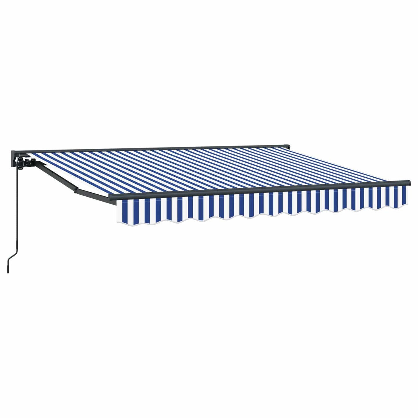Handmatig uitschuifbare luifel Blauw en Wit 2,5 x 2 m is nu te koop bij PeponiXL, paradijselijk wonen!
