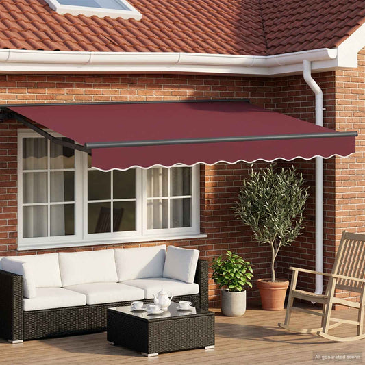 Handmatig uitschuifbare luifel Bordeauxrood 3 x 2 m is nu te koop bij PeponiXL, paradijselijk wonen!