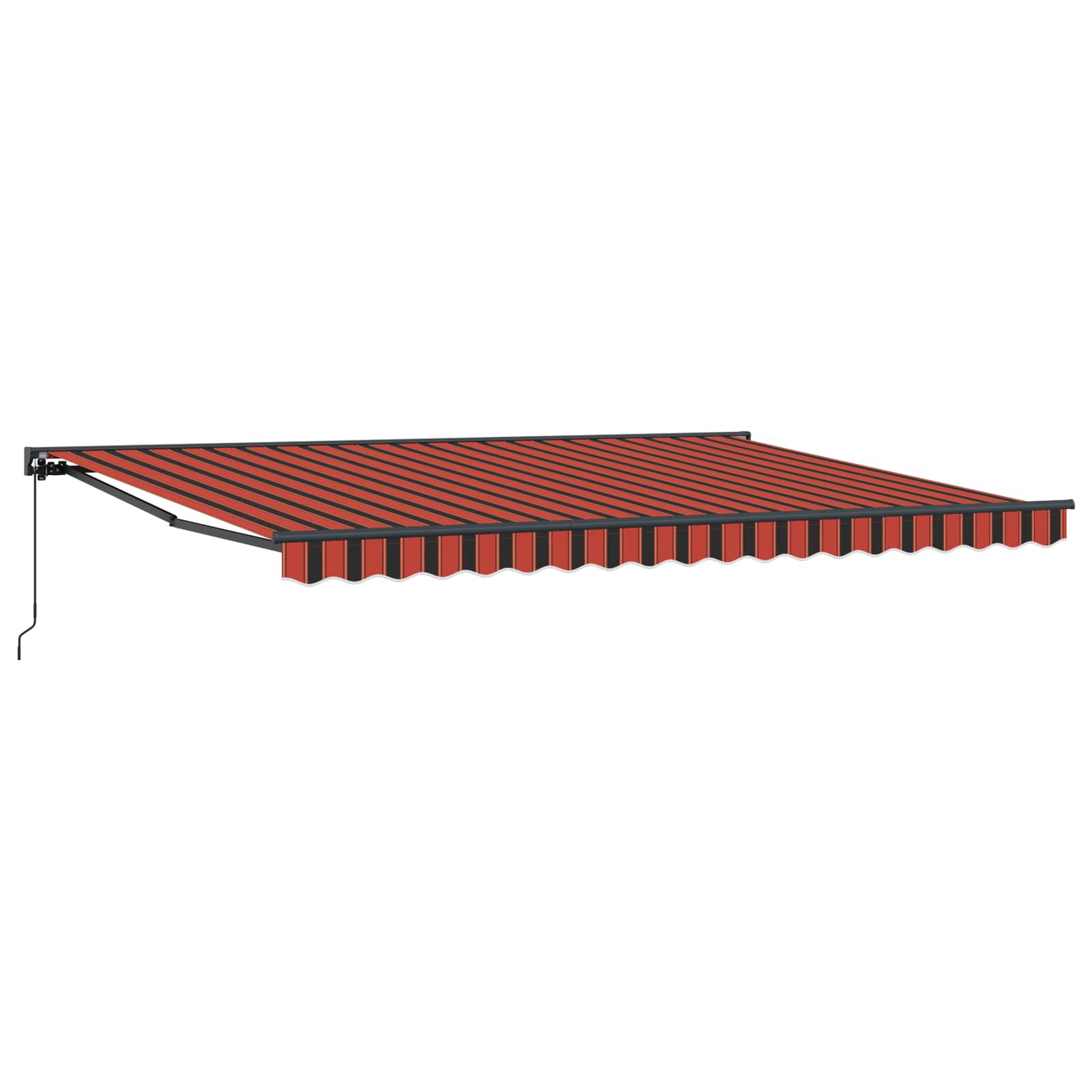 Handmatig uitschuifbare luifel Oranje, Zwart en Geel 4 × 3,5 m is nu te koop bij PeponiXL, paradijselijk wonen!