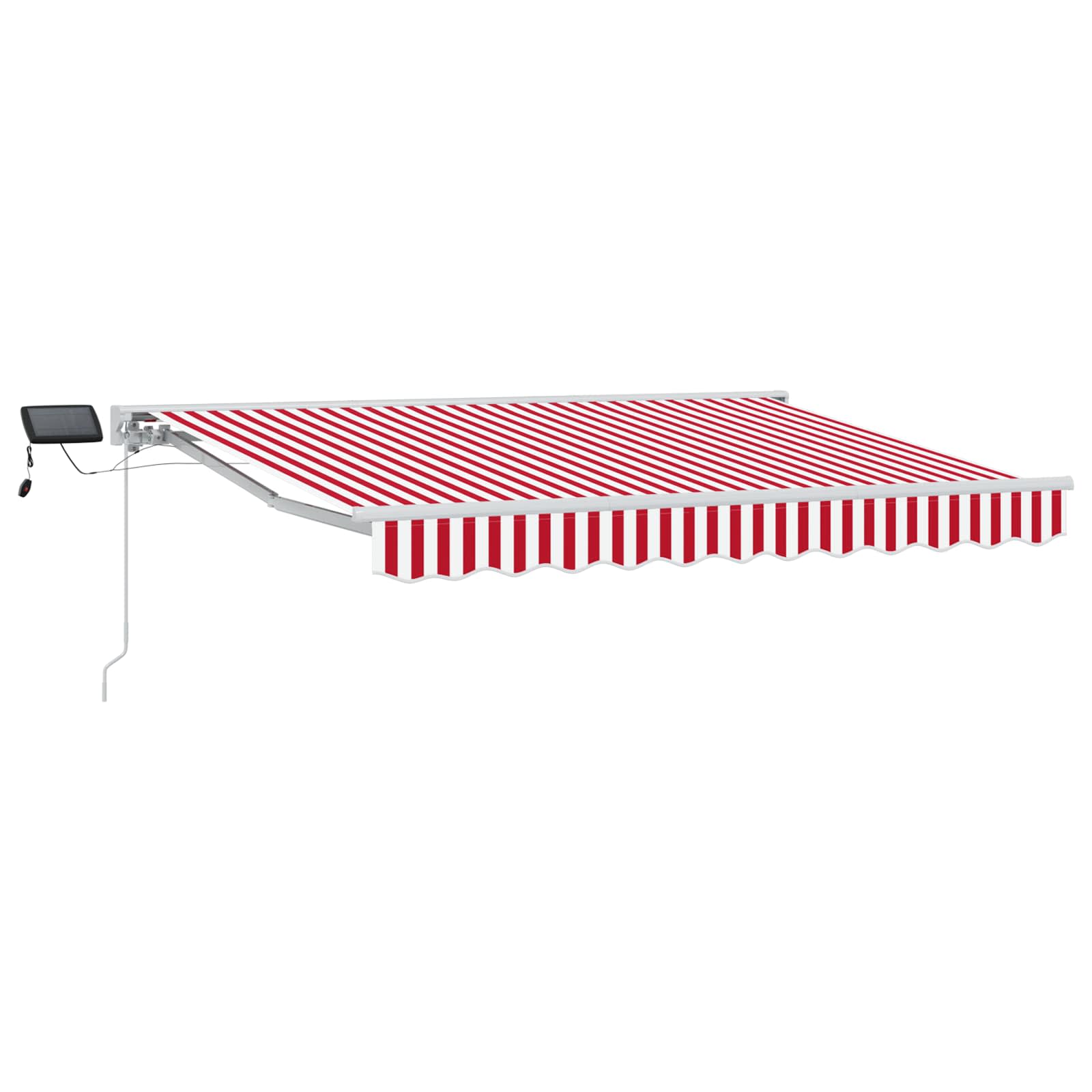 Handmatige Luifelhouder met LED's Rood en Wit 3 x 2,5 m is nu te koop bij PeponiXL, paradijselijk wonen!