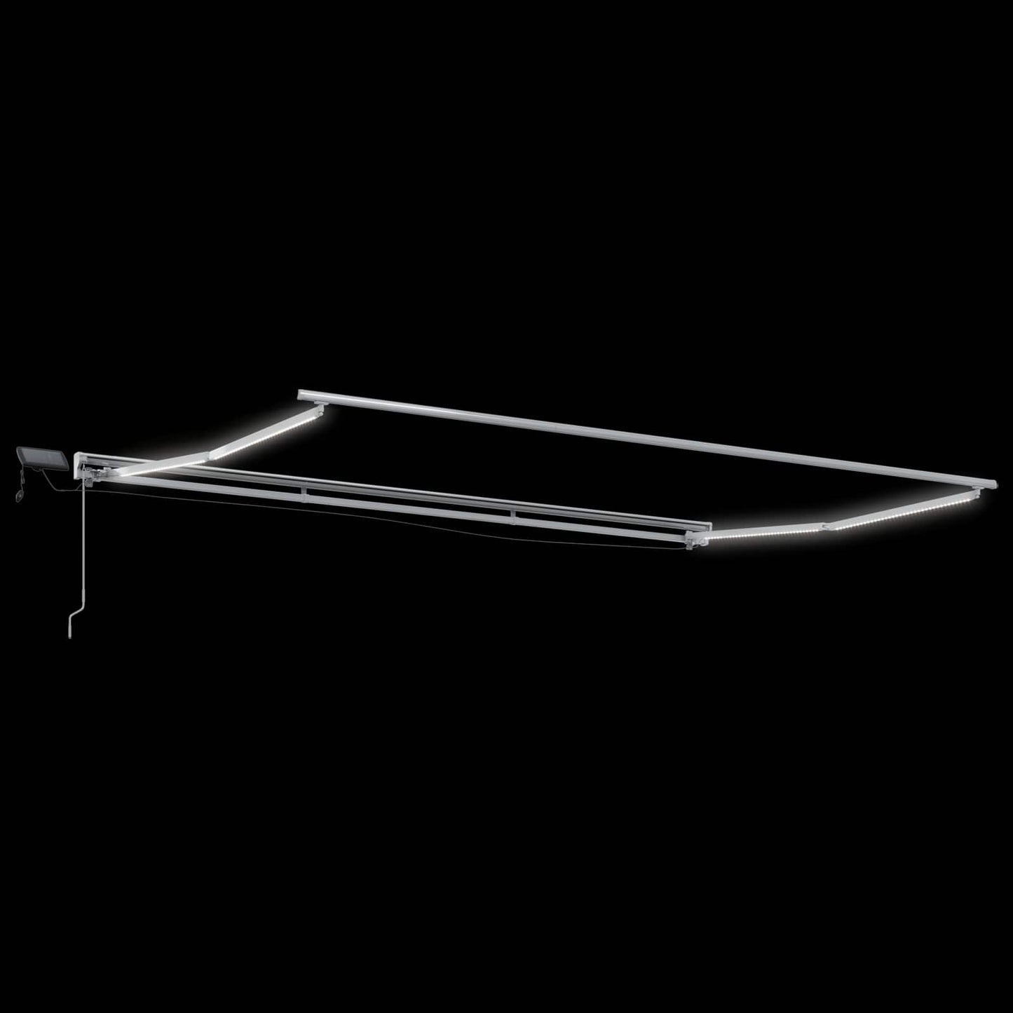 Handmatige Luifelhouder met LED's Wit 4 × 3 m is nu te koop bij PeponiXL, paradijselijk wonen!
