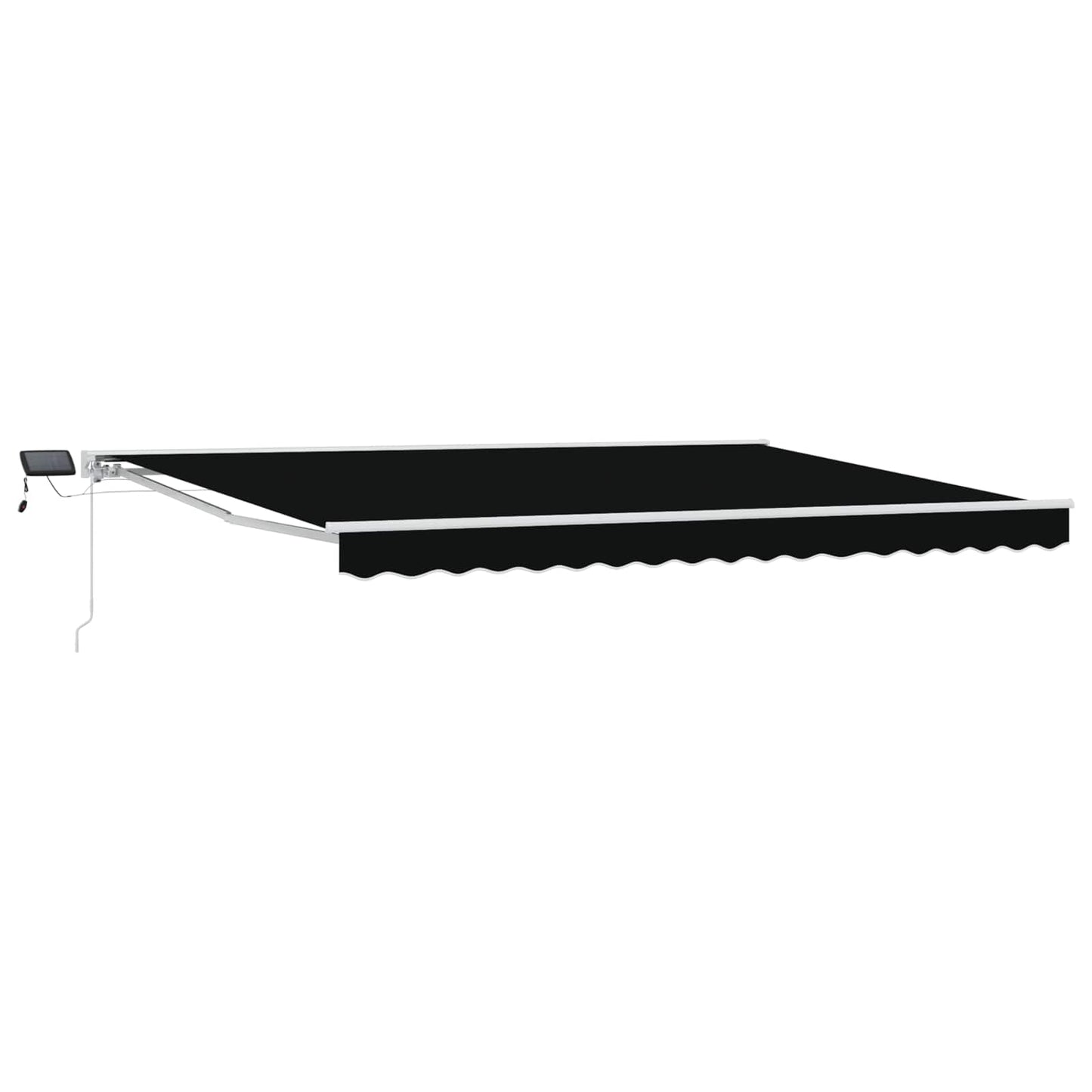 Handmatige Luifelhouder met LED's Zwart en Wit 4 × 3,5 m is nu te koop bij PeponiXL, paradijselijk wonen!