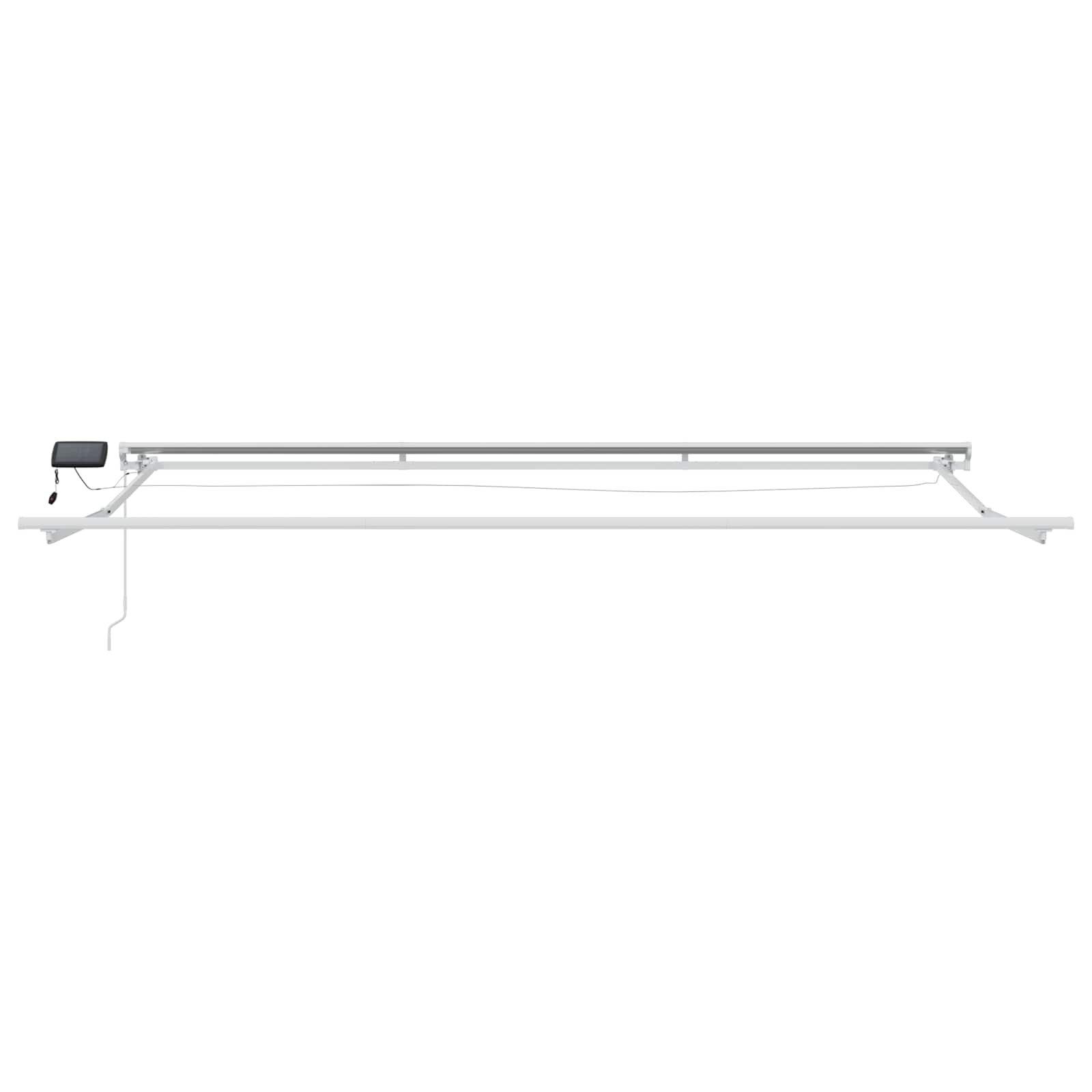 Handmatige Luifelhouder met LED's Bruin en wit 5 x 3 m is nu te koop bij PeponiXL, paradijselijk wonen!