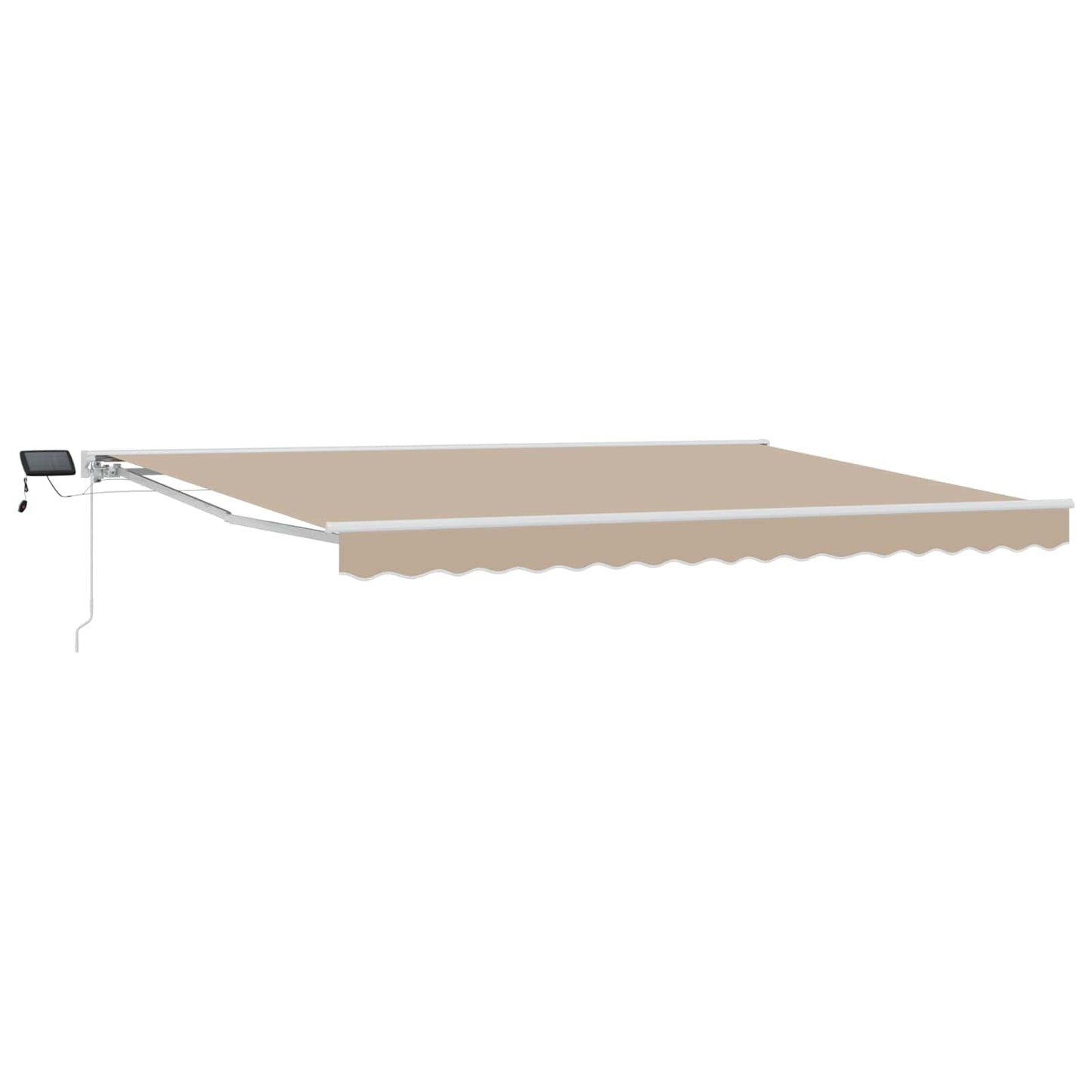 Handmatige Luifelhouder met LED's Beige en Wit 5 × 3,5 m is nu te koop bij PeponiXL, paradijselijk wonen!