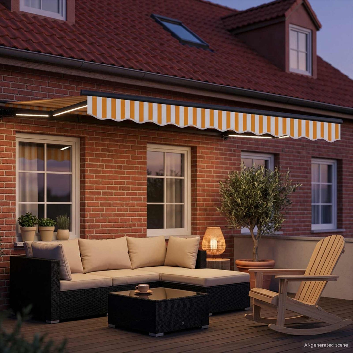 Handmatige Luifelhouder met LED's 2,5 x 2 m is nu te koop bij PeponiXL, paradijselijk wonen!