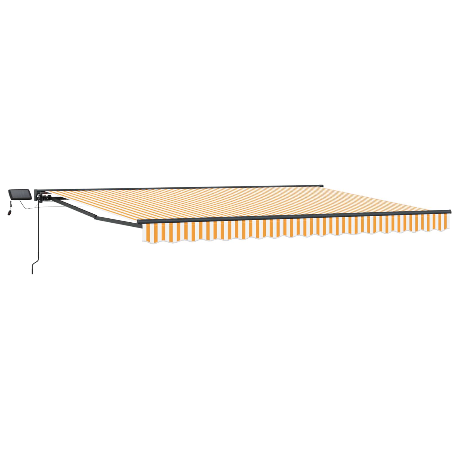 Handmatige Luifelhouder met LED's Geel, Wit, Anthraciet 4 x 2 m is nu te koop bij PeponiXL, paradijselijk wonen!