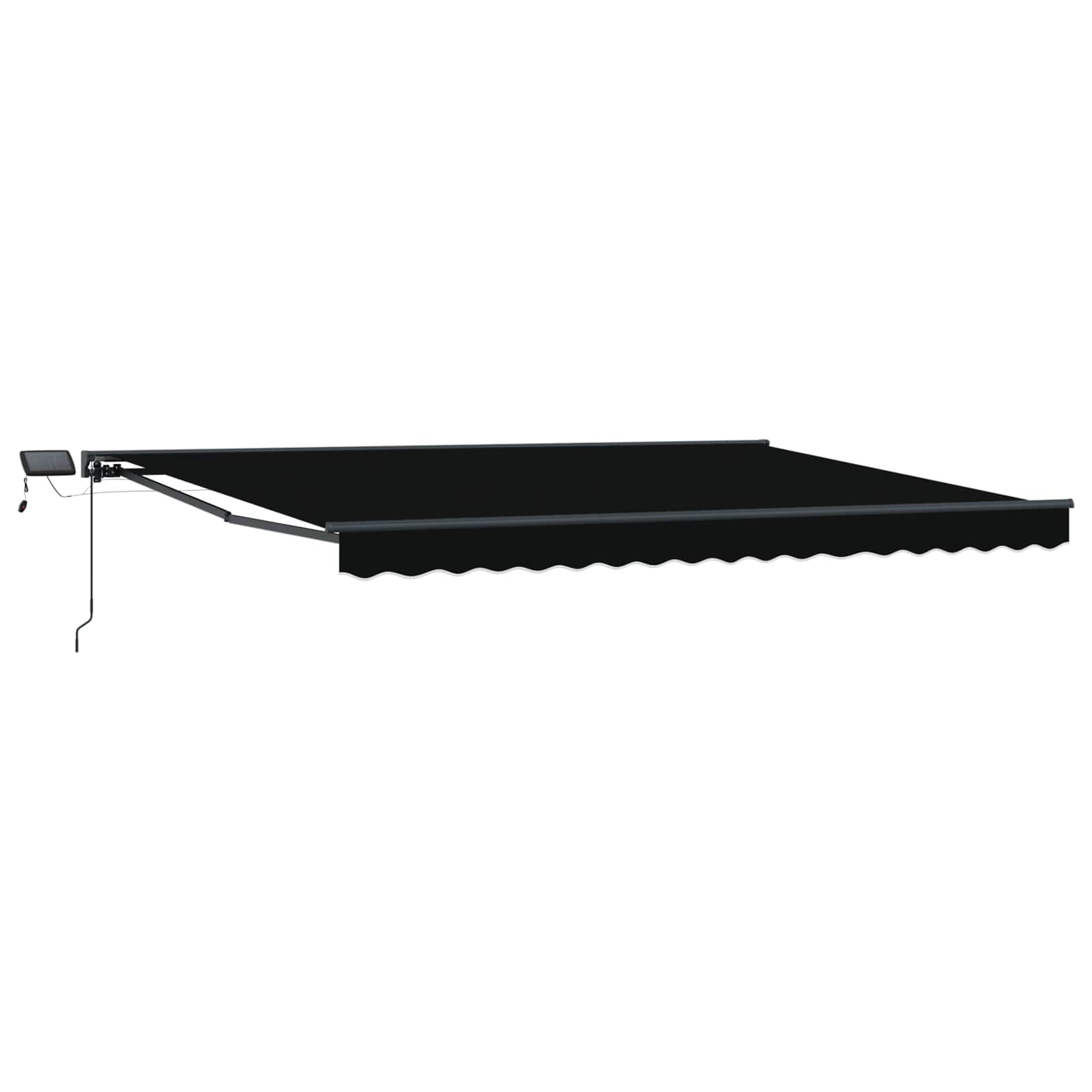 Handmatige Luifelhouder met LED's Zwart en Anthraciet 4 × 3 m is nu te koop bij PeponiXL, paradijselijk wonen!