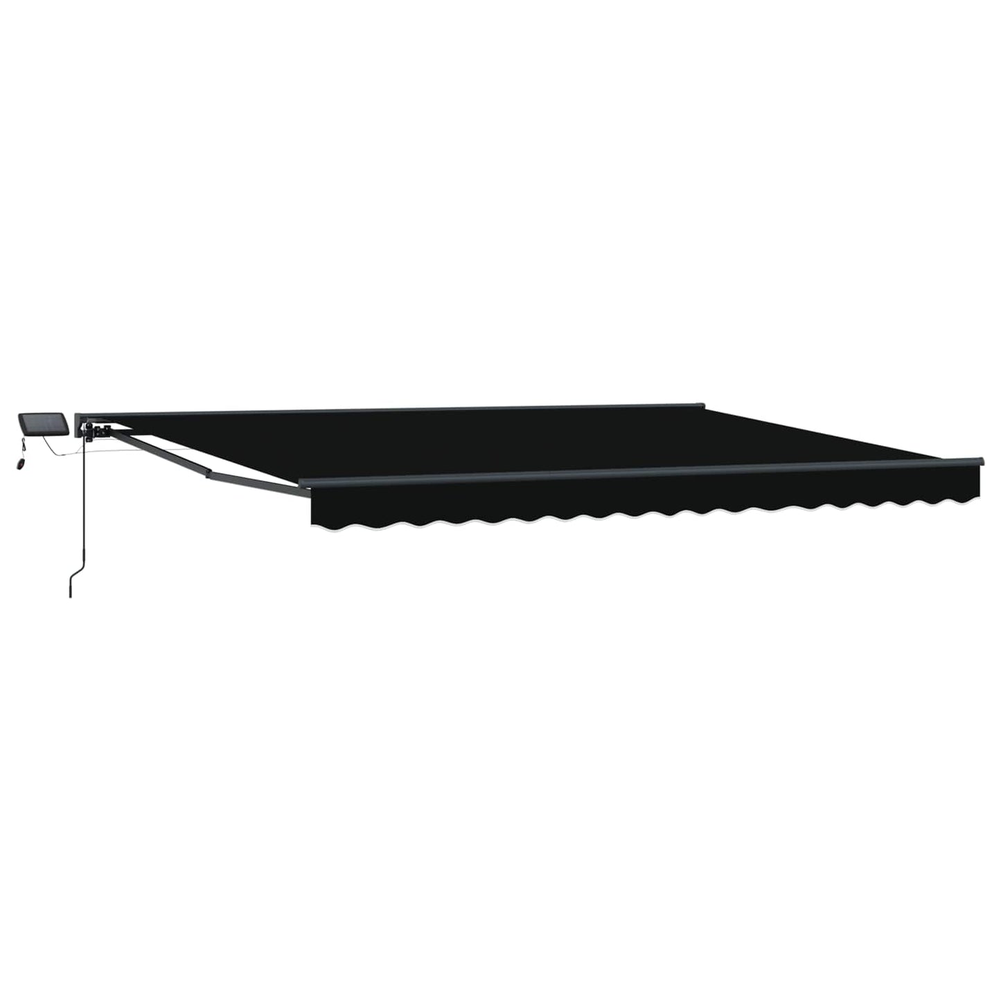 Handmatige Luifelhouder met LED's Zwart en Anthraciet 4 × 3,5 m is nu te koop bij PeponiXL, paradijselijk wonen!