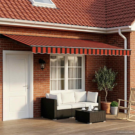 Handmatige Luifelhouder met LED's 4,5 × 3 m is nu te koop bij PeponiXL, paradijselijk wonen!