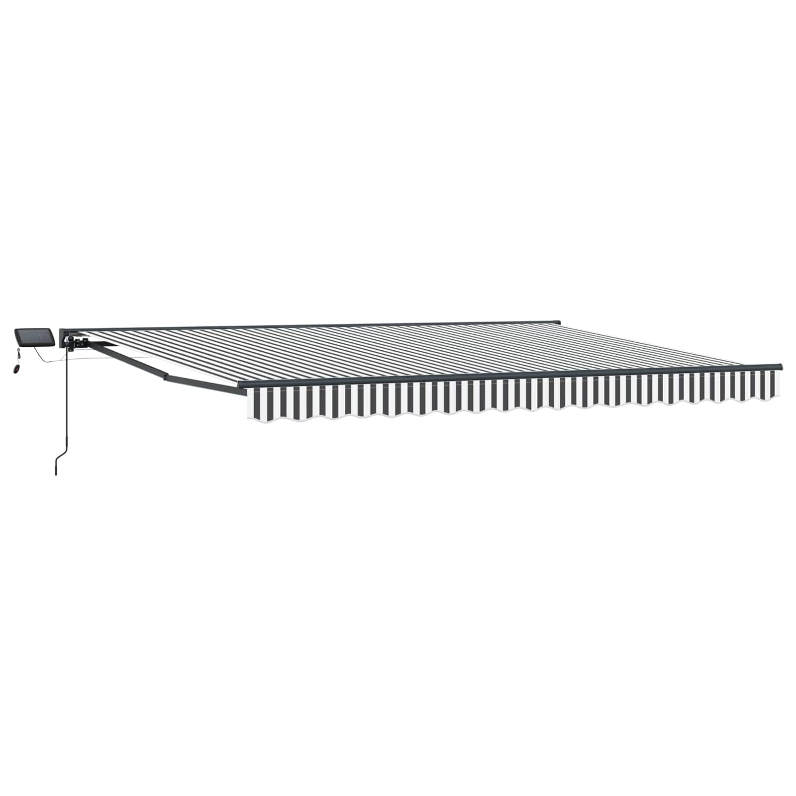 Handmatige Luifelhouder met LED's Antraciet en Wit 4,5 × 3,5 m is nu te koop bij PeponiXL, paradijselijk wonen!