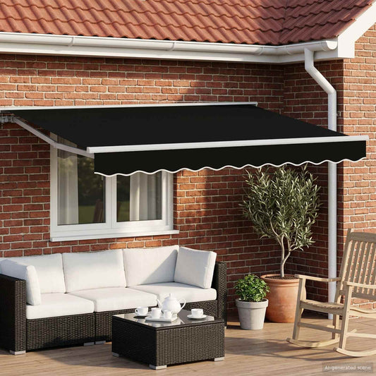 Elektrisch Uittrekbaar Zonnescherm Zwart 3 x 2,5 m is nu te koop bij PeponiXL, paradijselijk wonen!
