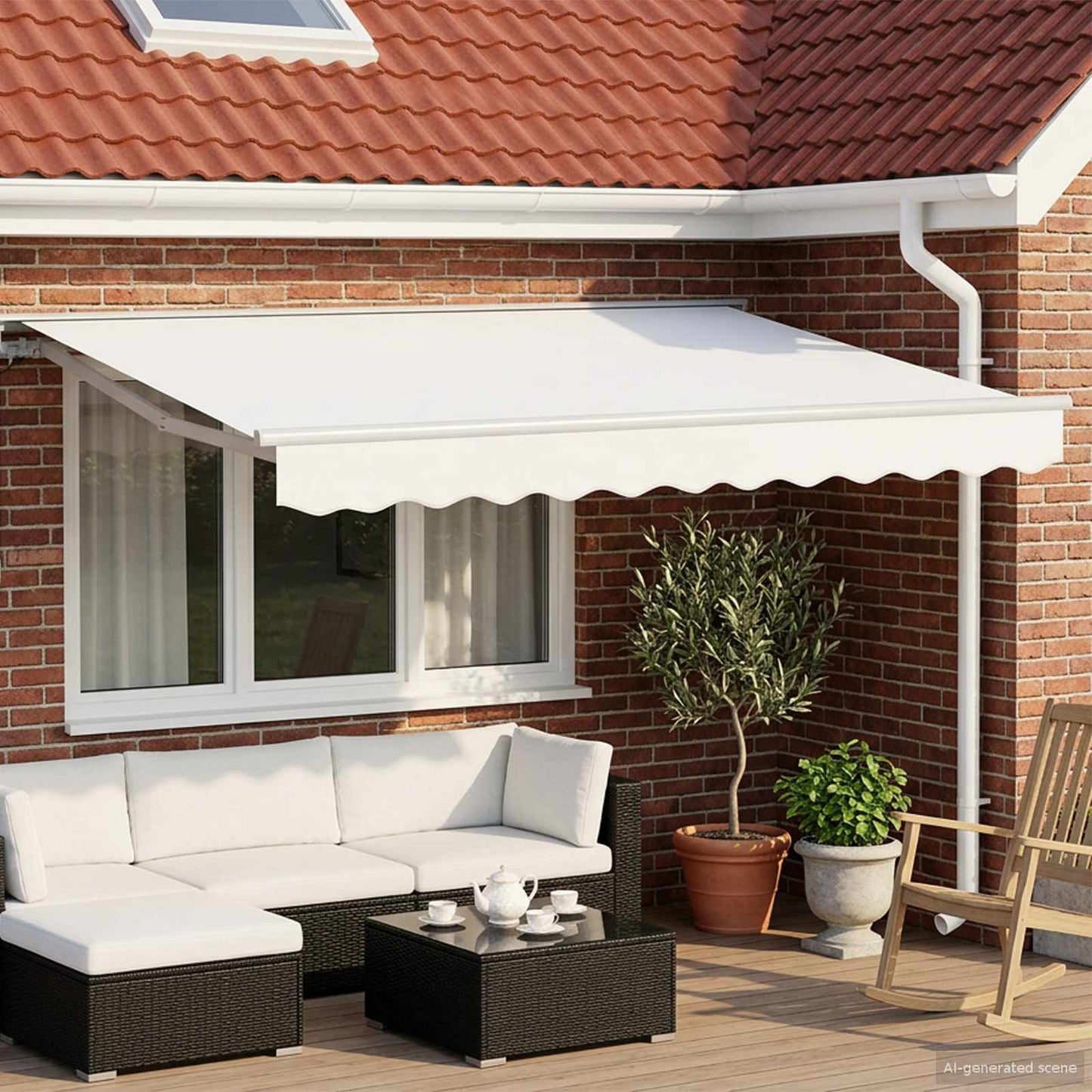 Elektrisch Uittrekbaar Zonnescherm Wit 3 x 2,5 m is nu te koop bij PeponiXL, paradijselijk wonen!