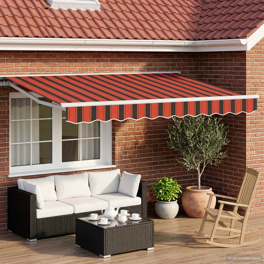 Elektrisch Uittrekbaar Zonnescherm Oranje, Zwart en Geel is nu te koop bij PeponiXL, paradijselijk wonen!