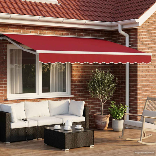 Elektrisch Uittrekbaar Zonnescherm Rood 3,5 x 2,5 m is nu te koop bij PeponiXL, paradijselijk wonen!