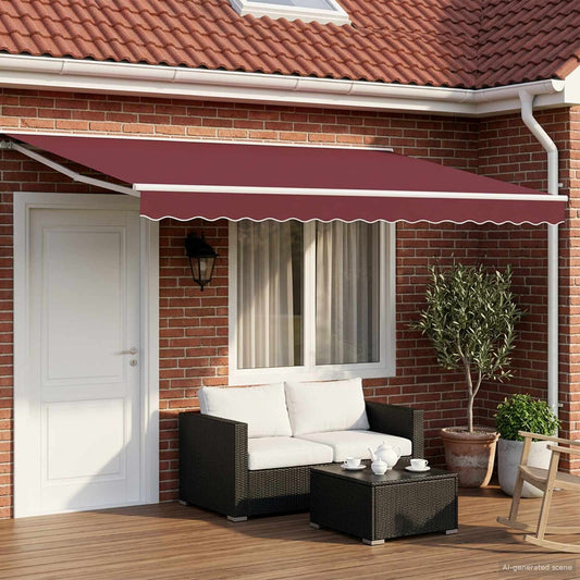 Elektrisch Uittrekbaar Zonnescherm Bordeauxrood 4 × 3 m is nu te koop bij PeponiXL, paradijselijk wonen!
