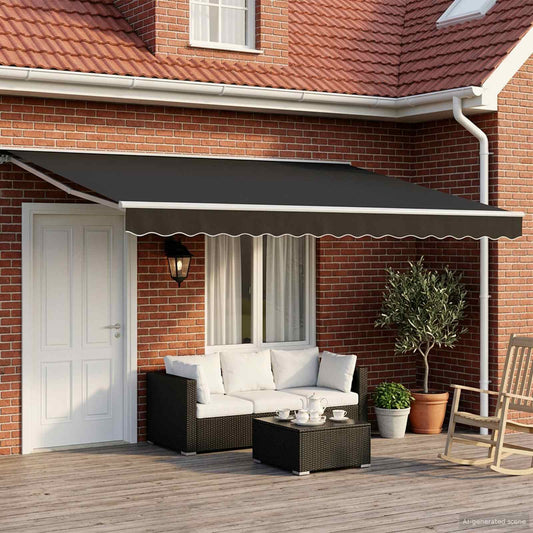 Elektrisch Uittrekbaar Zonnescherm Zwart 4 × 3 m is nu te koop bij PeponiXL, paradijselijk wonen!