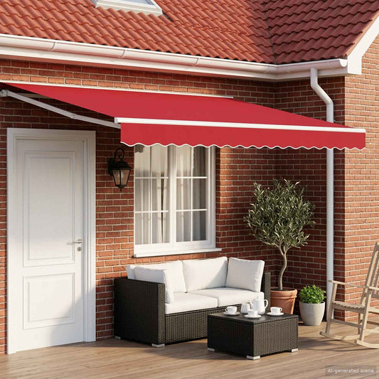 Elektrisch Uittrekbaar Zonnescherm Rood 4 × 3 m is nu te koop bij PeponiXL, paradijselijk wonen!