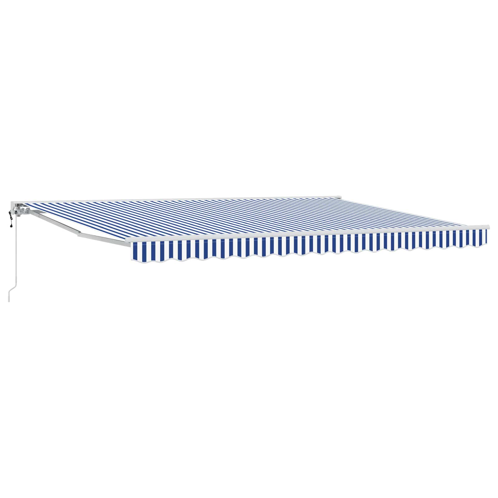 Elektrisch Uittrekbaar Zonnescherm Blauw en Wit 5 × 3,5 m is nu te koop bij PeponiXL, paradijselijk wonen!