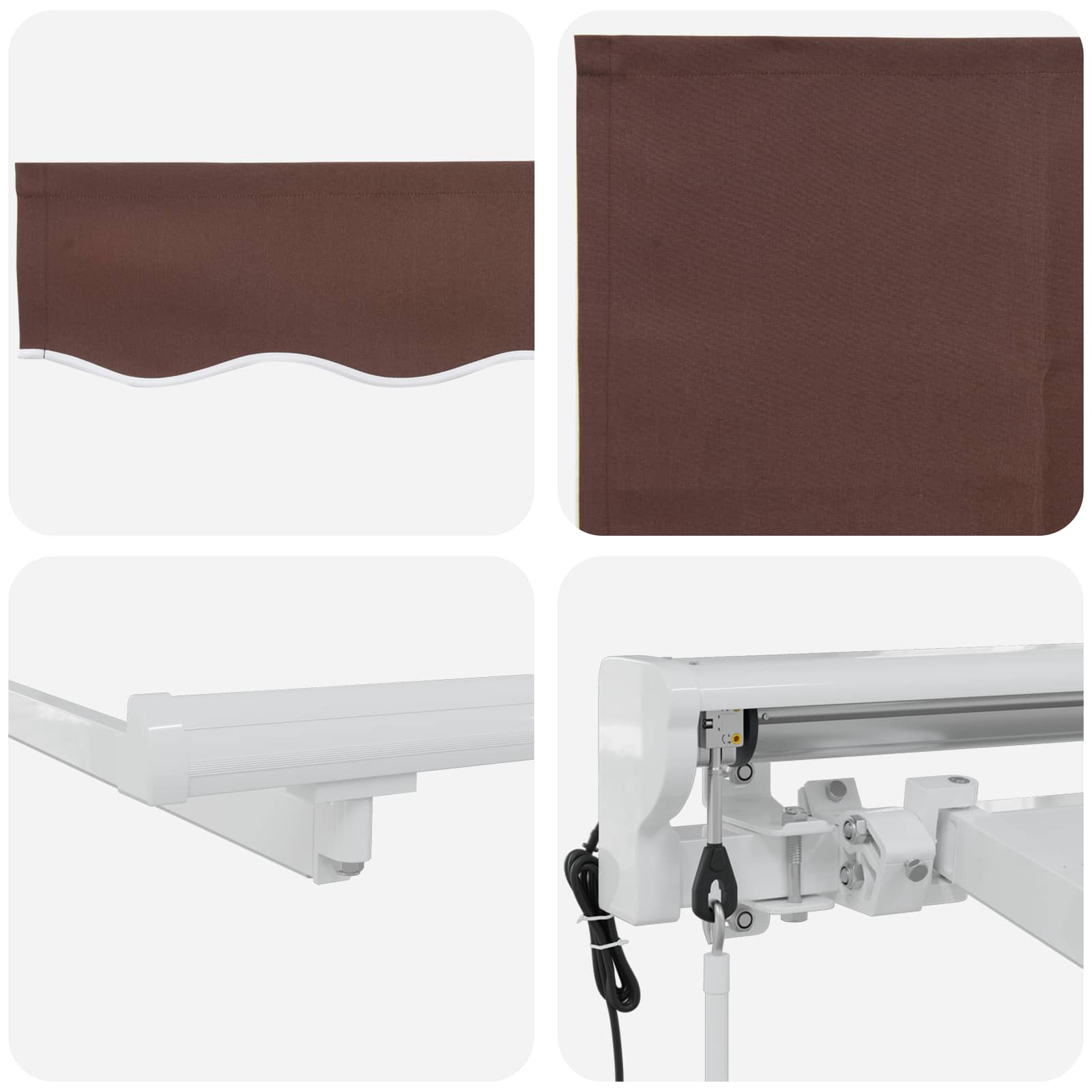 Elektrisch Uittrekbaar Zonnescherm Bruin en wit 2,5 x 2 m is nu te koop bij PeponiXL, paradijselijk wonen!