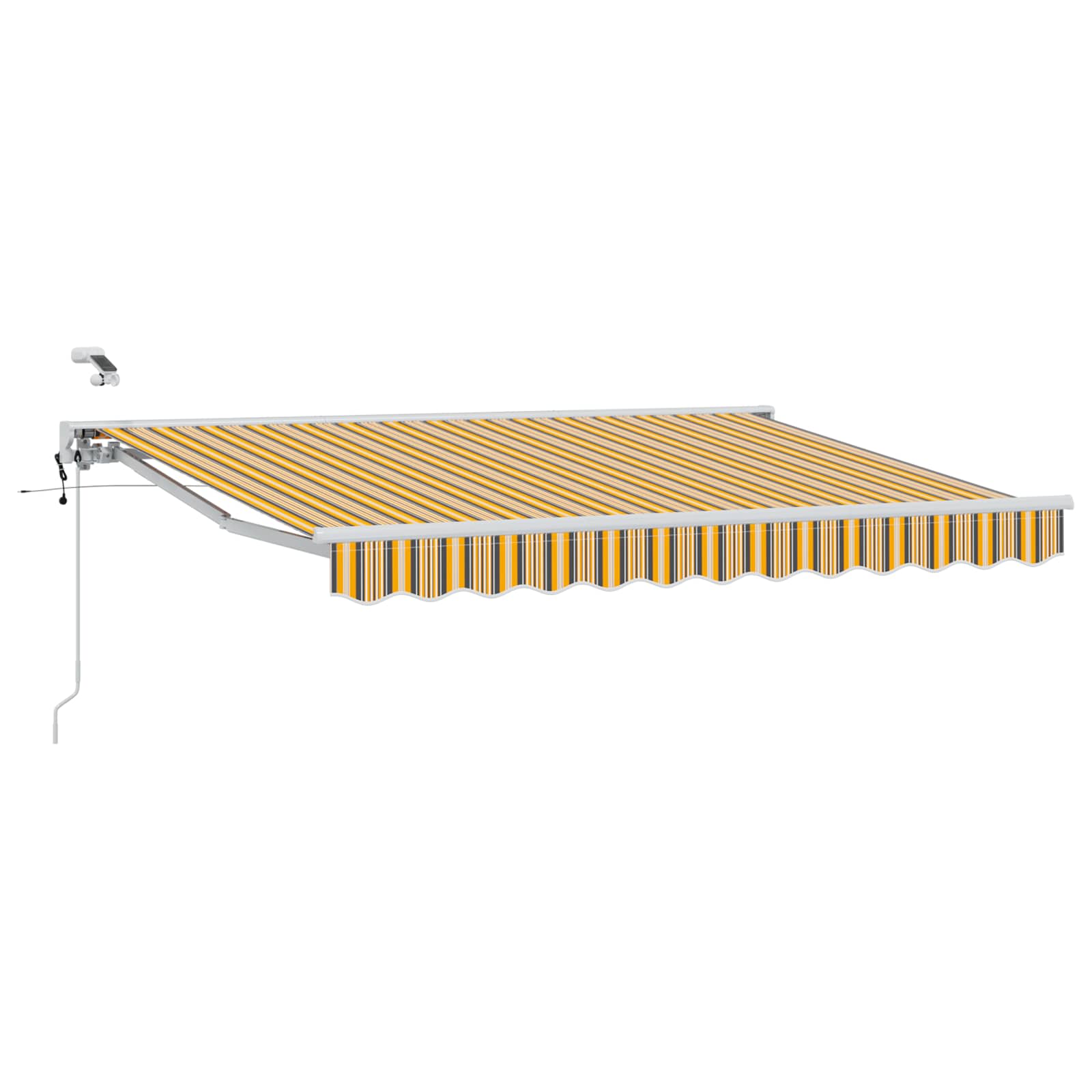 Elektrisch Uittrekbaar Zonnescherm Geel, Grijs en Wit 2,5 x 2 m is nu te koop bij PeponiXL, paradijselijk wonen!