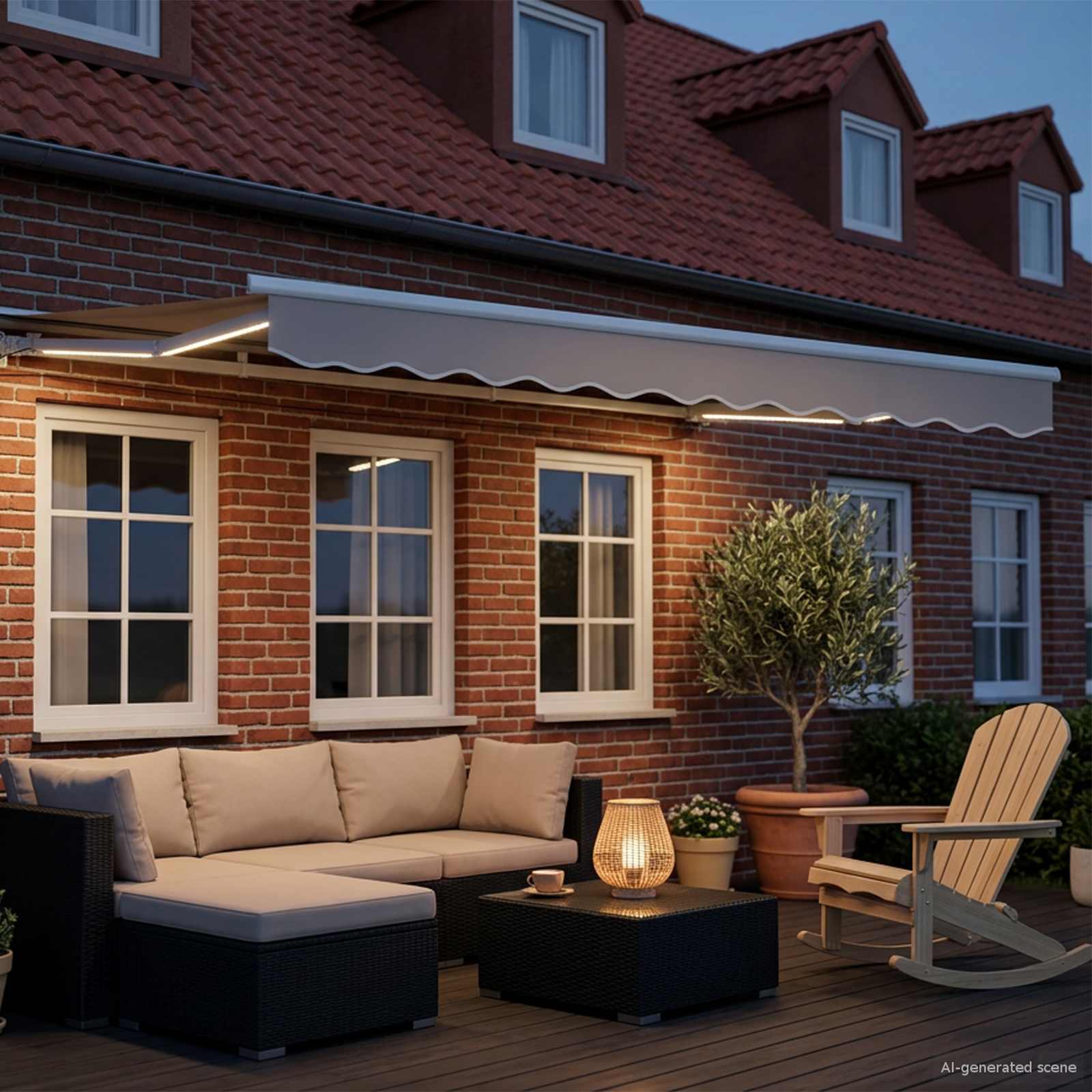 Elektrisch Uittrekbaar Zonnescherm Lichtgrijs en wit. 2,5 x 2 m is nu te koop bij PeponiXL, paradijselijk wonen!